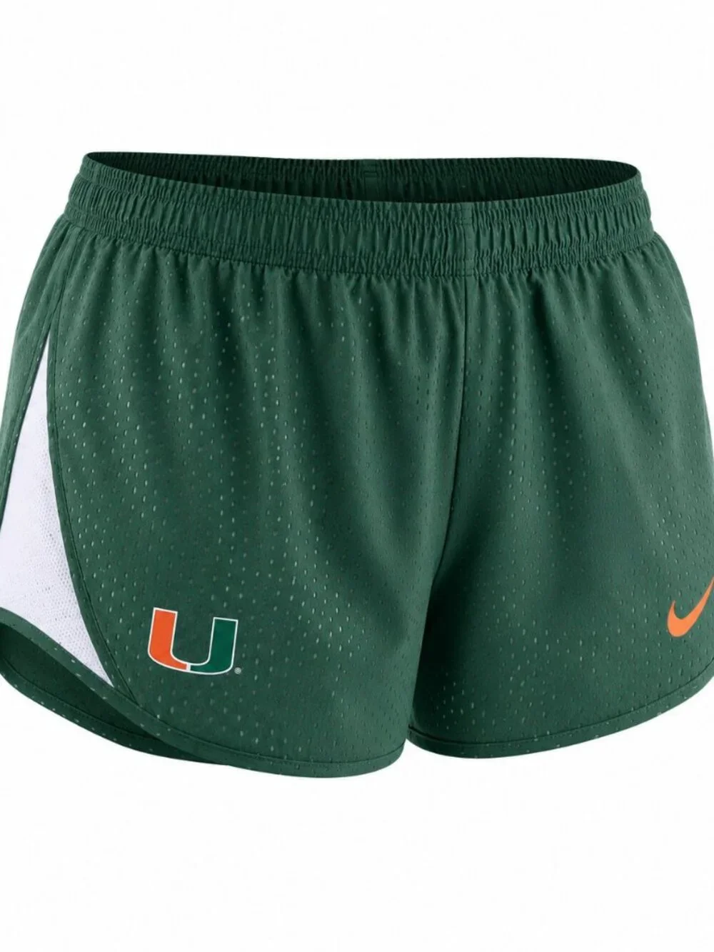 Nike Women's Miami Hurricanes Dri-Fit Mod Tempo Shorts Green Large $46 Value